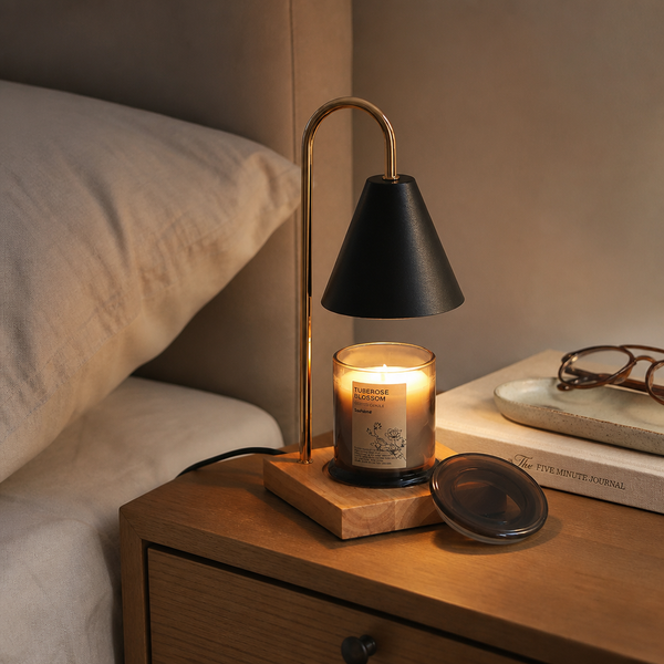 WARMELLE – Lámpara calentadora de velas con temporizador para espacios elegantes
