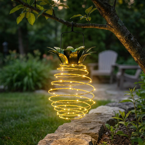 TROPICBEAM – Linterna solar de piña para un resplandor nocturno acogedor