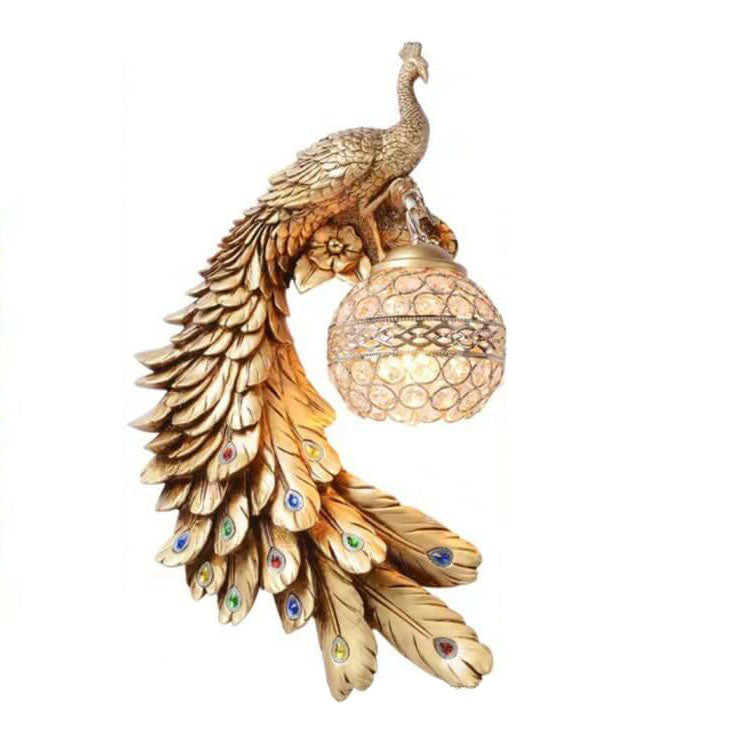 Resin Sconce with Crystal Shade 18×12 Inch Hardwired LED Fixture for Bedroom Hallway Ambient Accent Industrial Modern Décor Multi-Color
