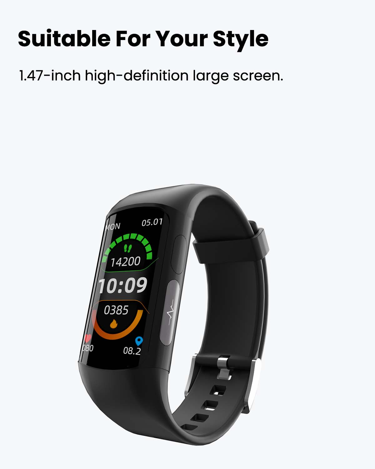 Pulsera de actividad inteligente HealthTrack | Seguimiento de actividad, monitoreo del sueño y notificaciones inteligentes | Resistente al agua IP67