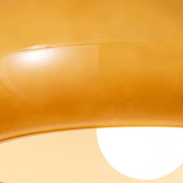 Glass Ceiling Light Fixture with Copper Accent 10.6 Inch Flush Mount for Bedroom Hallway Living Room Modern Home Lighting E26 Socket