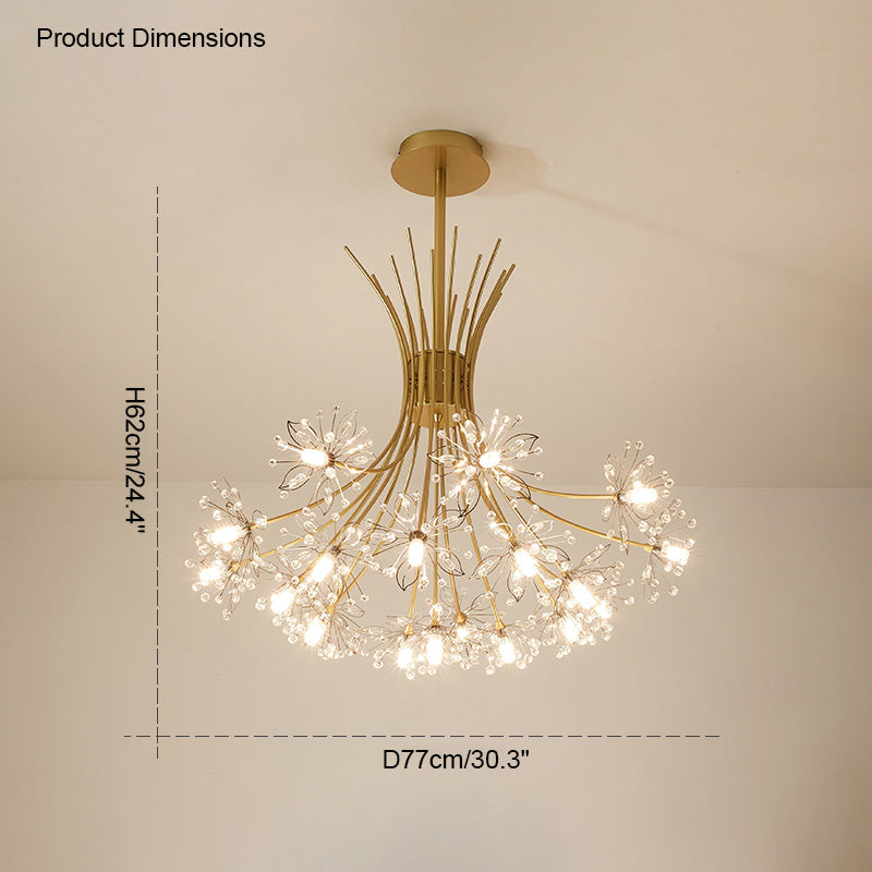 Lámpara de techo de cristal de brazos múltiples, 13 bombillas, 20.5 pulgadas de diámetro, cristal brillante para comedor, sala de estar, vestíbulo, dormitorio, moderna y ajustable