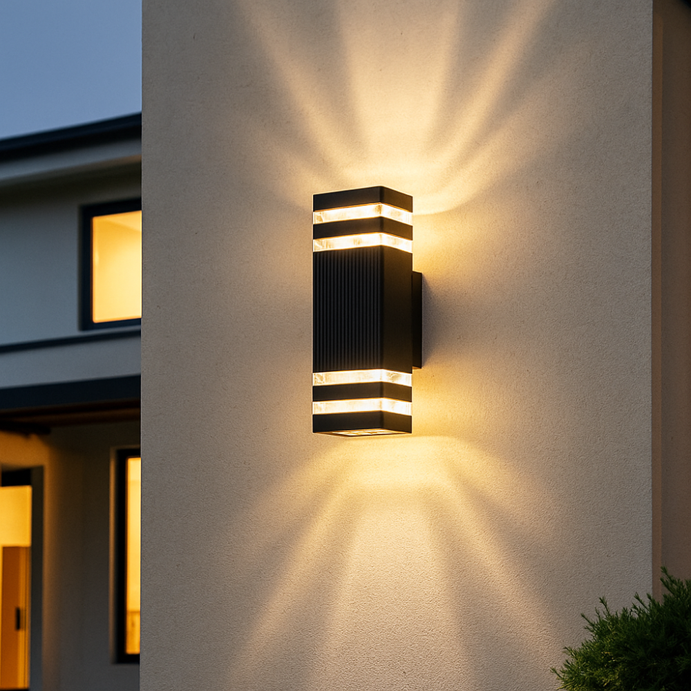 Waterproof Outdoor Sconce Black Bidirectional Light for Entryway Patio Garden Porch E27 Socket IP65 Exterior Fixture for Modern & Traditiona
