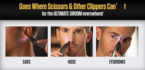 Beard Trimmer for Men, Nose Hair Trimmer with LED Light, Cordless Eyebrow Trimmer for Ear and Facial Hair