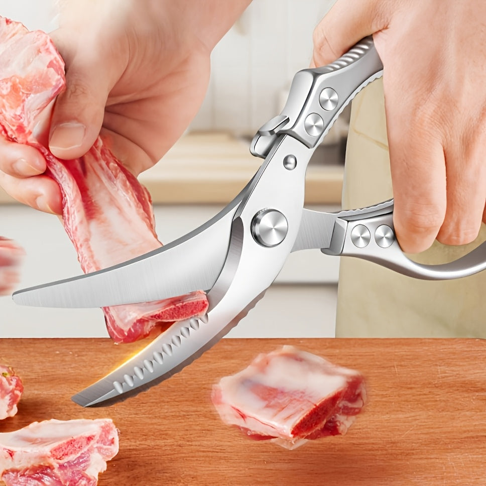 Tijeras de cocina Stryke: acero inoxidable con resorte, perfectas para carne y aves