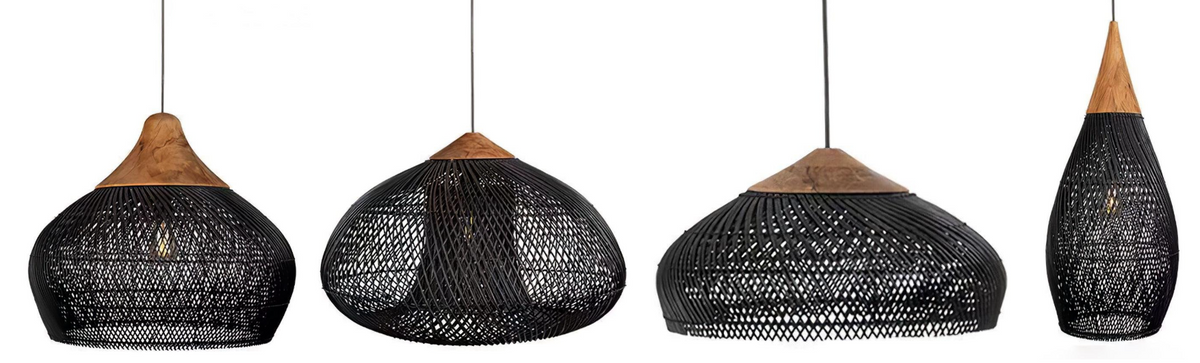 Encanto Natural | Lámpara Colgante de Ratán con Altura Ajustable | Iluminación Colgante Acogedora para Cocina con Ambiente Cálido