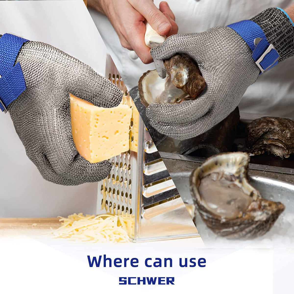 Cut-Resistant Stainless Steel Mesh Safety Glove for Kitchen, Oyster Shucking, Fishing & Food Prep