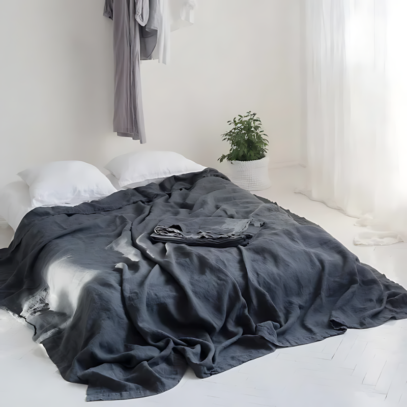 Ortekor Classic Linen Bed Sheet Set with Hypoallergenic Properties | Breathable Comfort for Rejuvenating Sleep