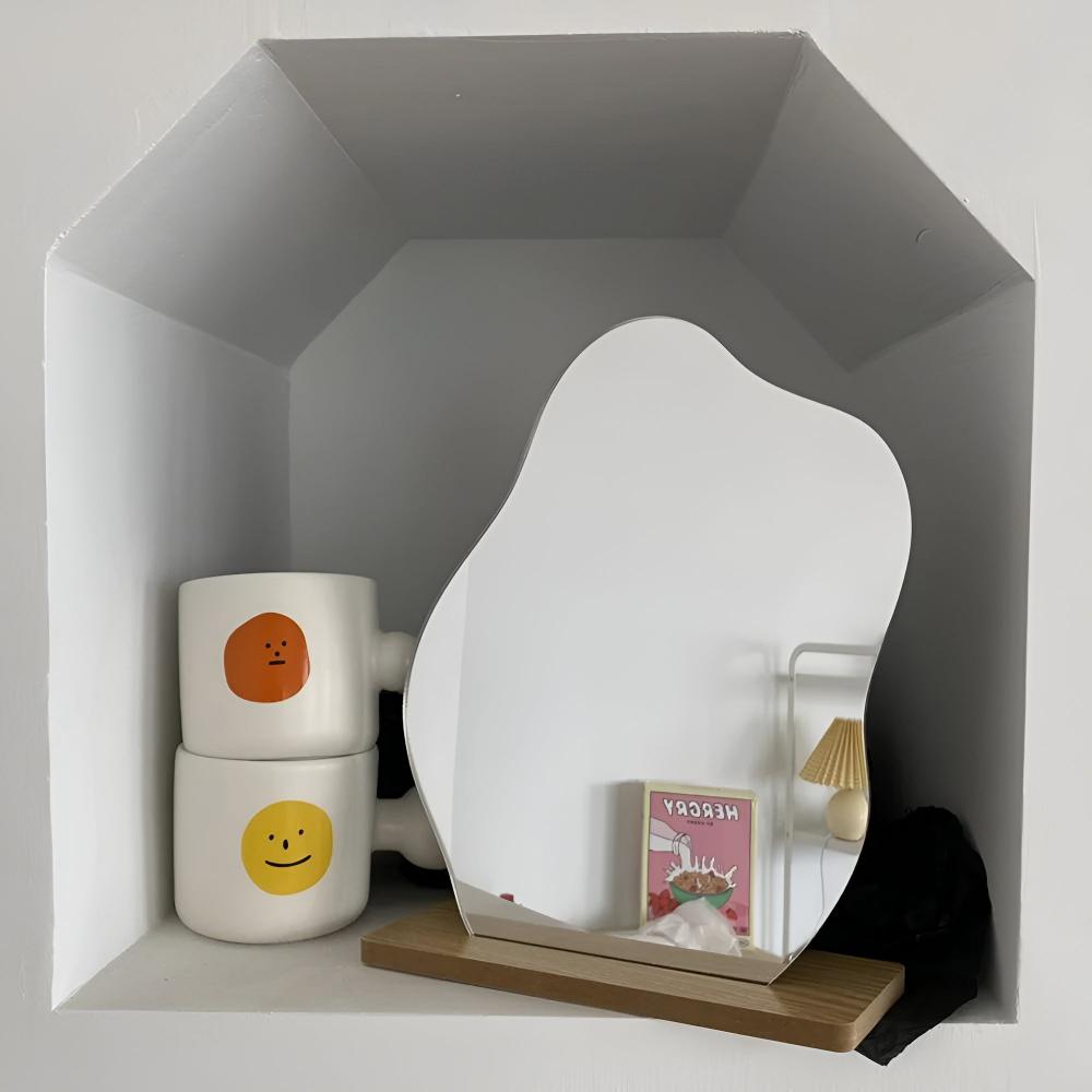 Chic Curves Mirror - Adjustable Acrylic Design, Modern Accent