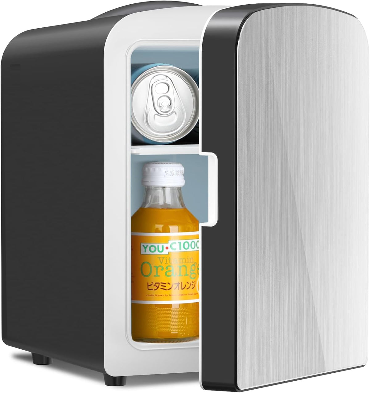 Mininevera compacta | Refrigerador portátil pequeño de 4 L con estantes ajustables | Ideal para medicamentos, cuidado de la piel, bebidas y aperitivos en el dormitorio, el coche o la oficina