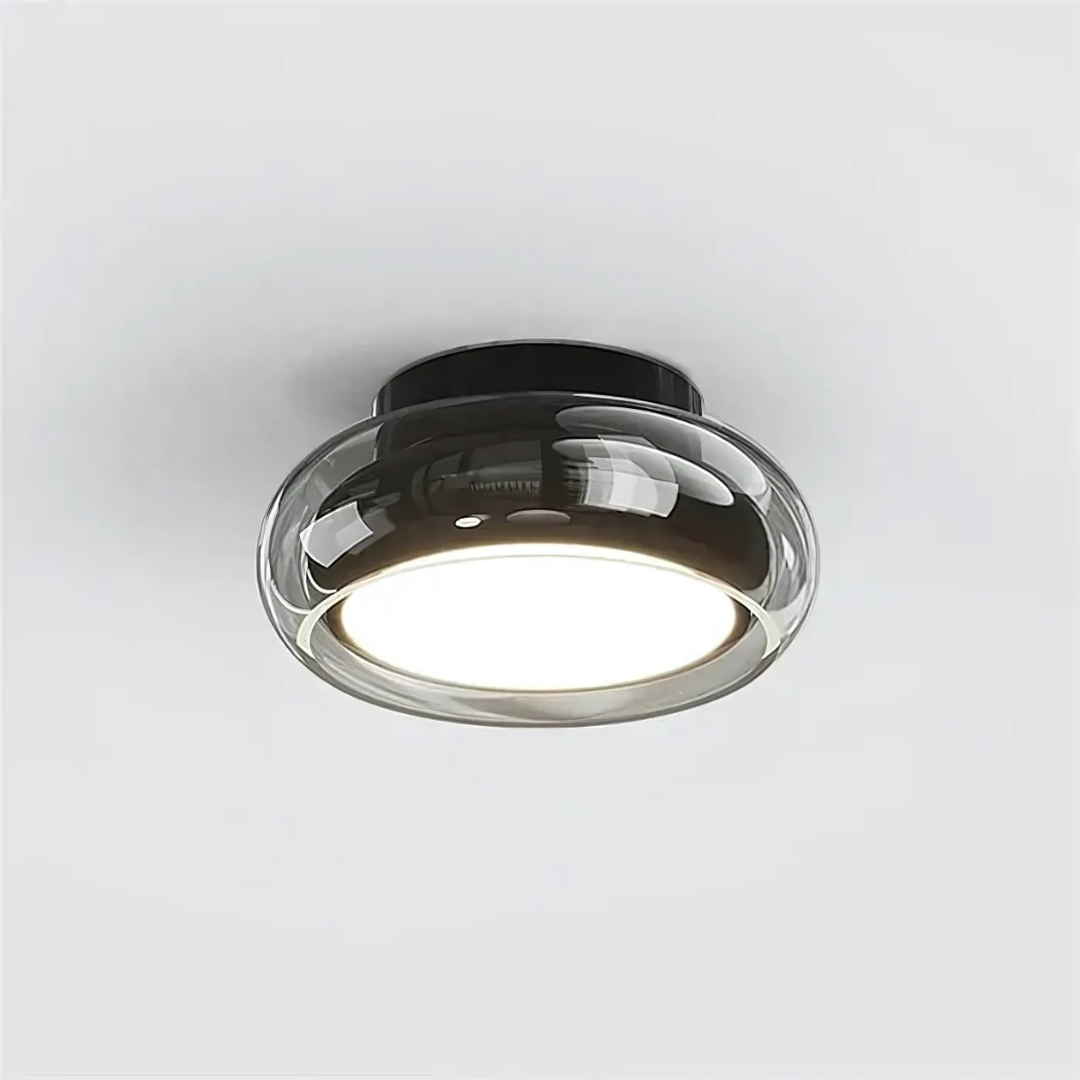 Lámpara de techo LED de montaje empotrado 24W con vidrio ámbar para habitaciones pequeñas y pasillos, luz cálida, lámpara de techo de estilo vintage para dormitorio y entrada