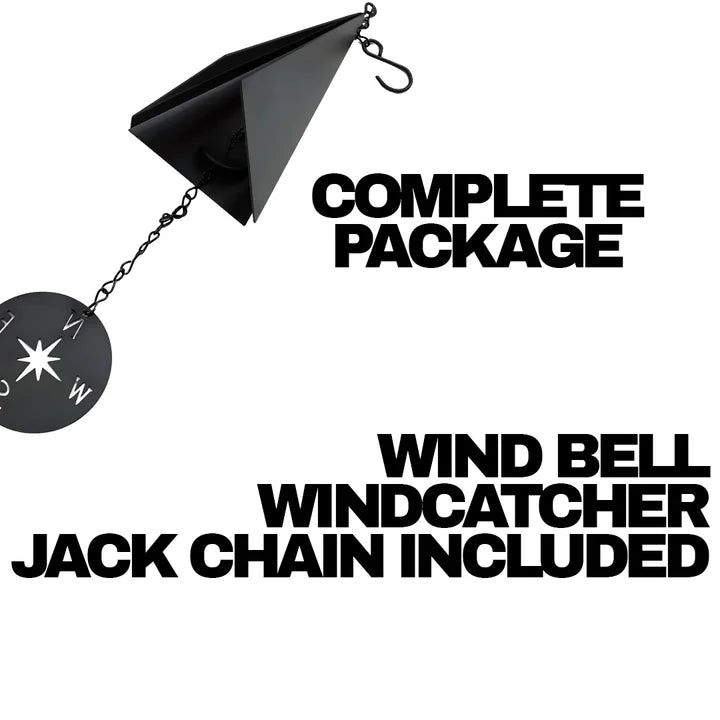 Triangular Steel Garden Bell with Compass Wind Catcher 20-Inch Hanging Chime for Patio Porch Deck Yard Outdoor Décor