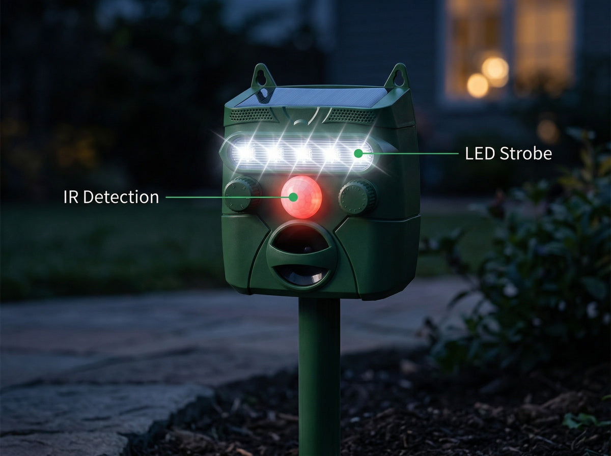 EcoGuard | Ultrasonic Cat & Bird Deterrent with Solar Power | Humane Pest Control for Gardens