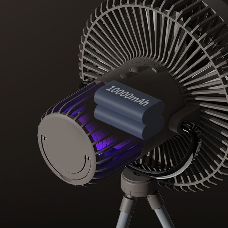 Luz ambiental para exteriores | Ventilador portátil con luz LED y batería recargable | Ideal para noches de camping en verano