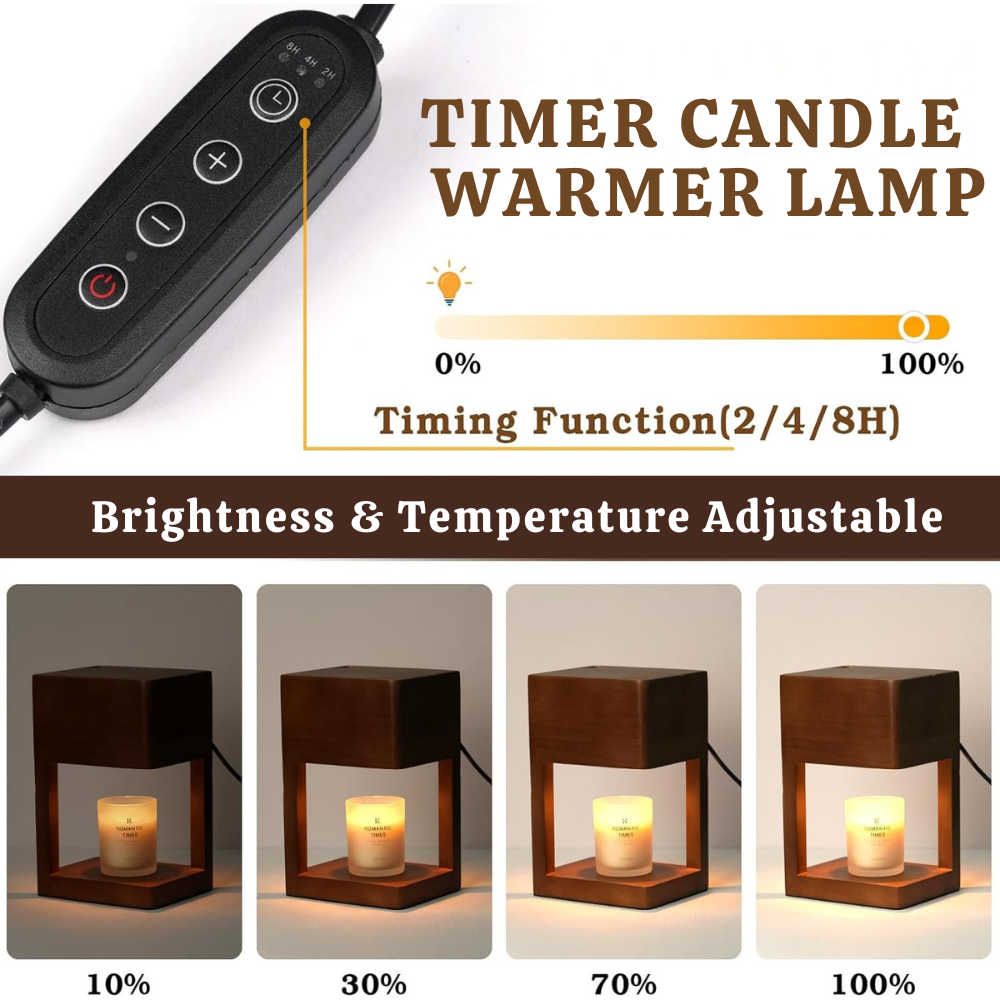 Nordic Elegance | Candle Warmer Lamp with Dimmable Light | Dual-Purpose Design for Cozy Ambiance