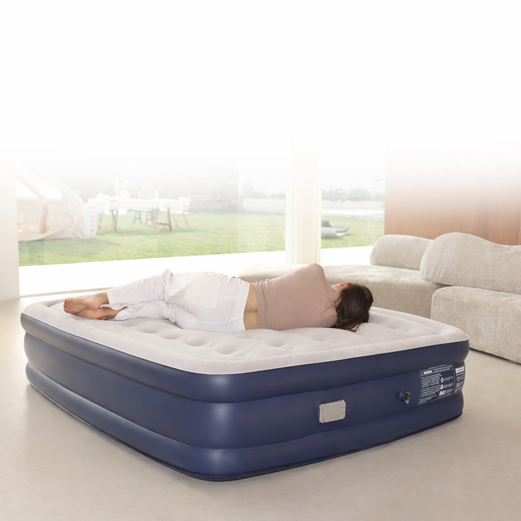 Comfort Rest | Colchón de aire autoinflable con bomba integrada | Diseño de doble grosor para un descanso cómodo al acampar