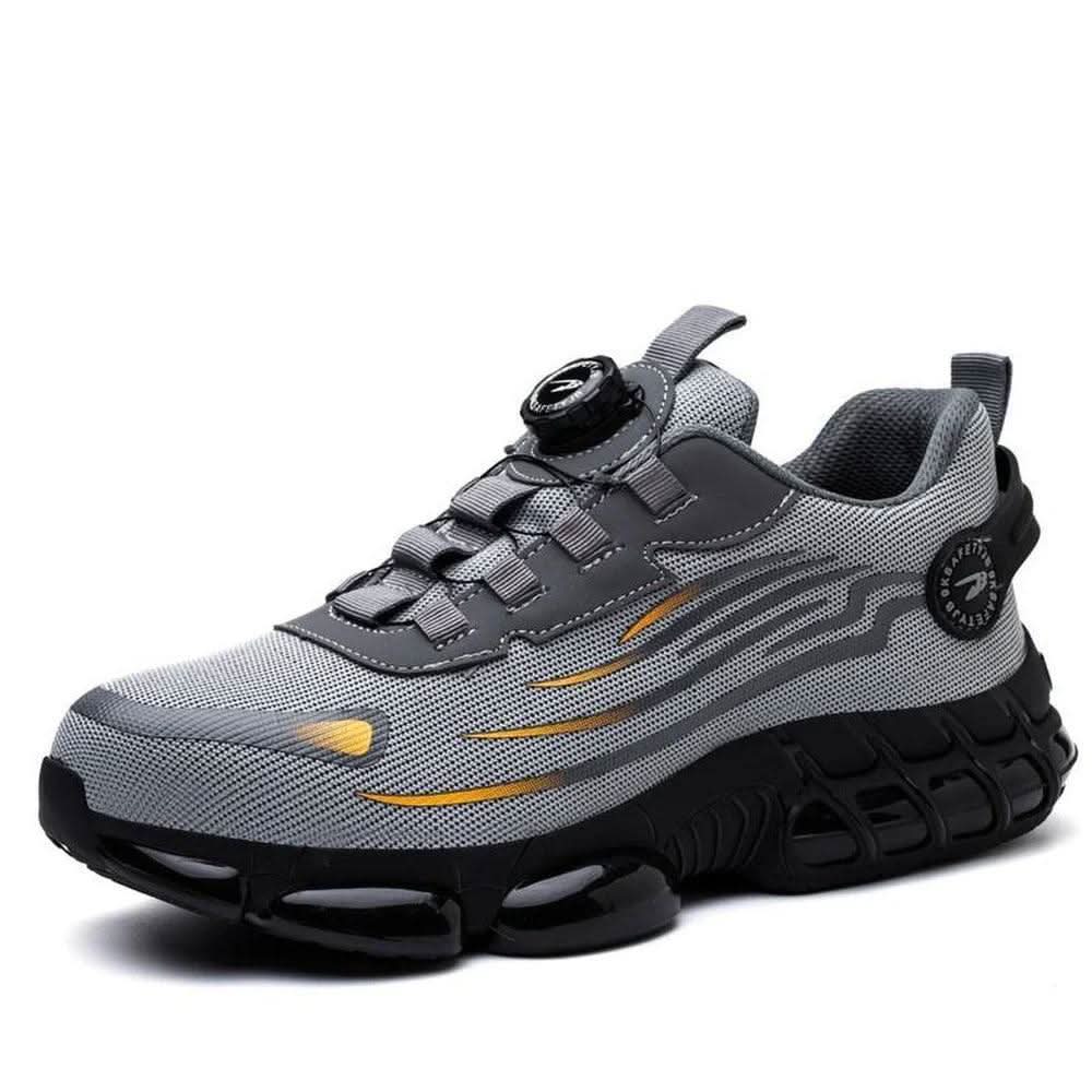 Steel Toe Work Shoes Men with Arch Support & Slip-Resistant Outsole for Warehouse & Construction
