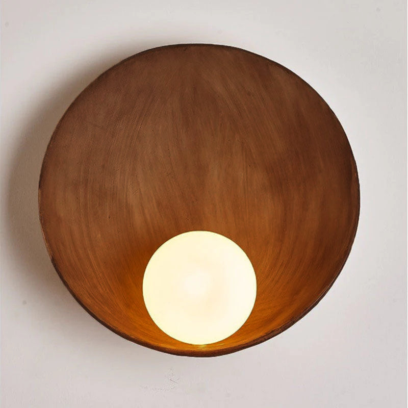 Modern Glass Shade Sconce 9 in Square Hardwired Fixture for Bedroom Study Hallway Ambient Light White Wood Accent Resin & Metal Frame LED Co