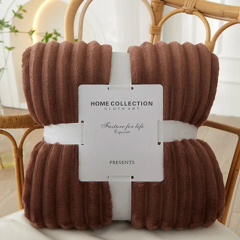 StripeWarm | Manta de franela polar ancha con textura ultrasuave | Diseño acogedor para el confort en otoño e invierno