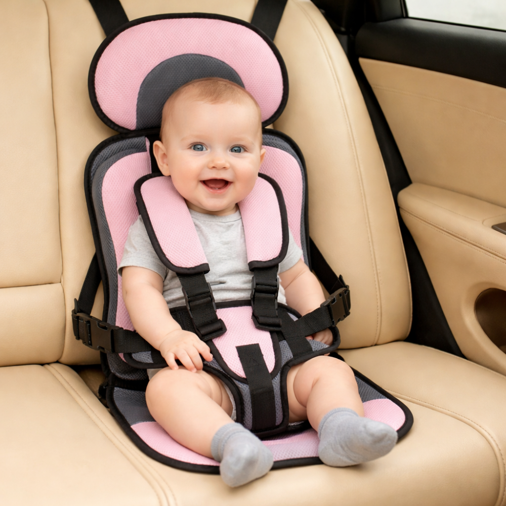 Asiento elevador de viaje para niños Ortekor | Asiento de coche portátil con arnés de 5 puntos | Diseño cómodo para viajes seguros