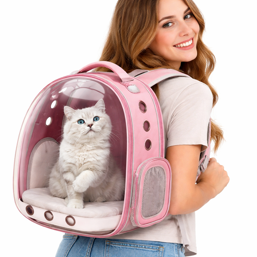 Comfort Pet | Mochila transportadora para gatos con malla transpirable y diseño ergonómico | Aprobada por aerolíneas para viajes seguros