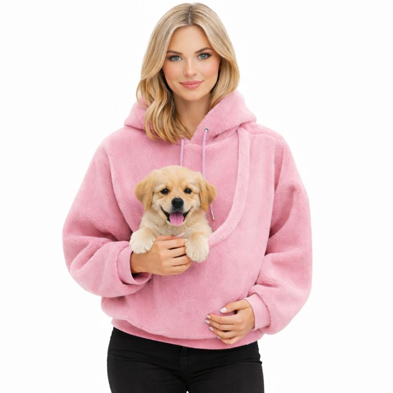Sudadera con capucha para transportar gatos con bolsillo delantero, transportador para perros pequeños, sudadera manos libres para mascotas para viajes