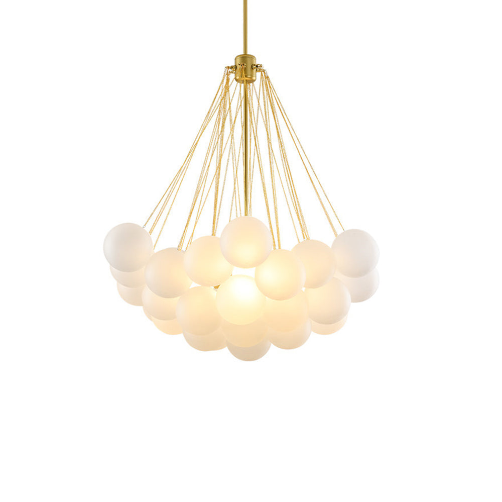 Hanging Ceiling Light Multi-Globe Frosted Glass Fixture Gold Black Chrome for Dining Room Kitchen Island Entryway Indoor Chandelier Adjustab
