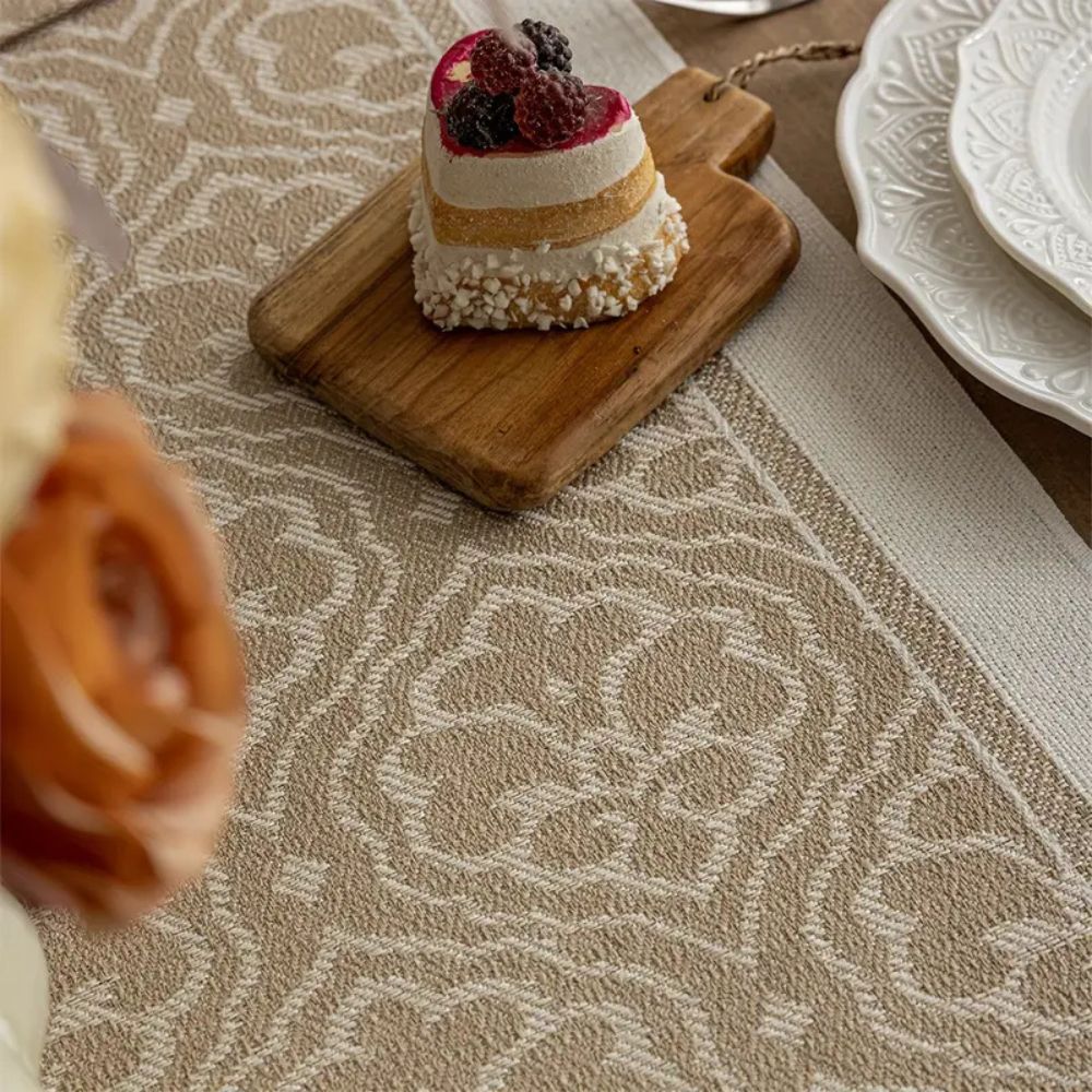 Dune Table Runner - Microfiber Blend, Boho Damask Design
