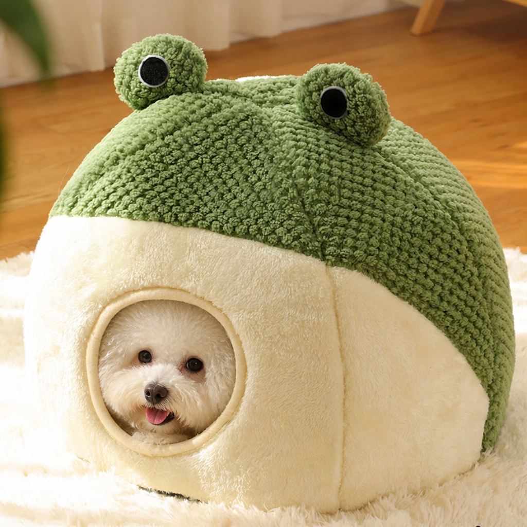 Ortekor Plush Enclosed Waterproof & Anti-Slip Pet Bed (Removable Cushion)