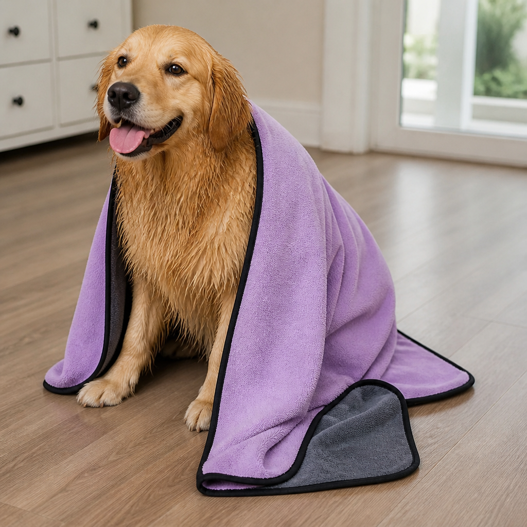 Toalla para mascotas Ortekor de secado rápido, fibra ultrafina y superabsorbente (lavable a máquina)