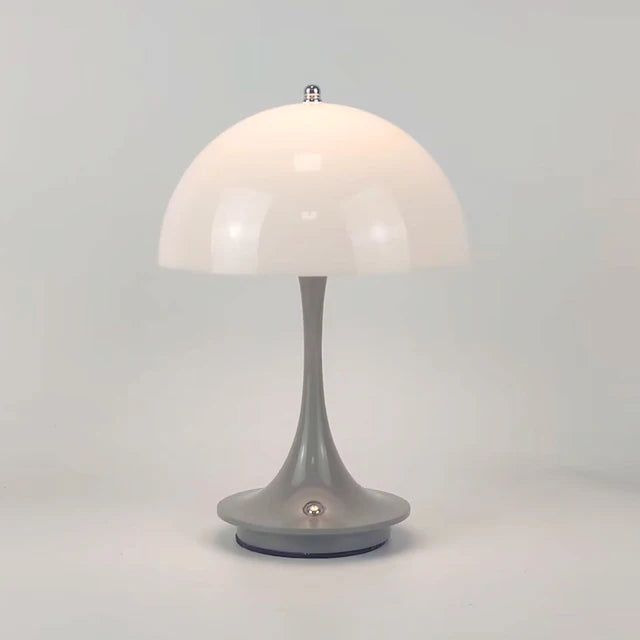 Battery-Powered Mushroom Accent Lamp with Integrated 3W LED | Wireless Tabletop Lighting for Patio Living Room Balcony | Portable Indoor