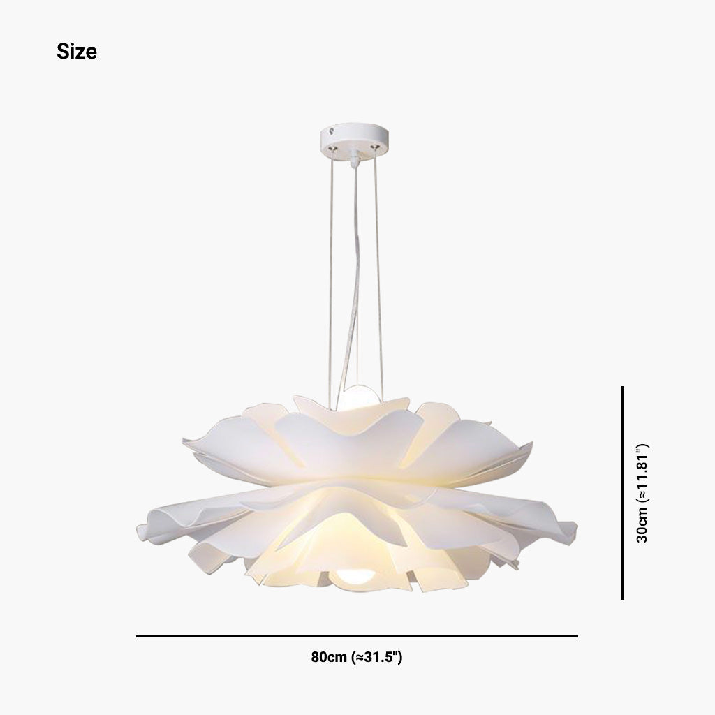 Adjustable LED Overhead Light Fixture with Acrylic Lotus Shade White 20 in for Dining Room Living Room Bedroom Entryway Modern Ceiling Light