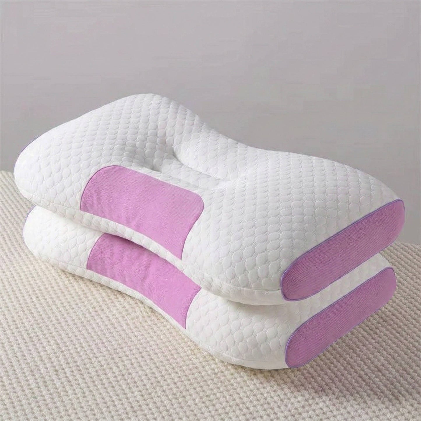 Juego de almohadas contorneadas suaves para cuello para un mejor soporte al dormir