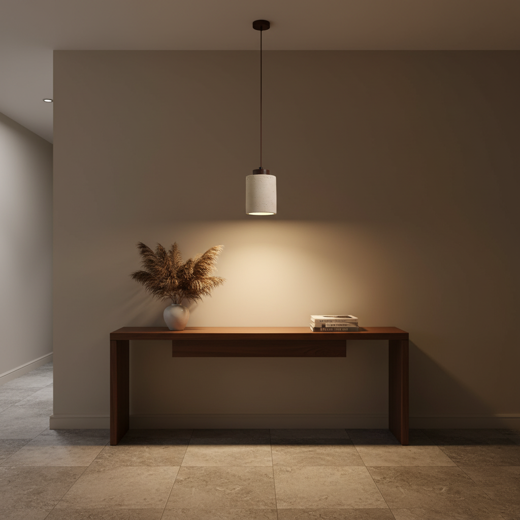 Natural Stone Hanging Lamp 6.5 Inch Travertine Shade Soft Warm Glow Overhead Fixture Bedroom Bedside Accent Nordic Minimalist Design