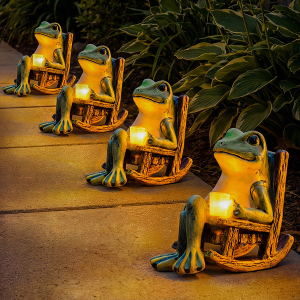 SOLARHOP – Garden Frog Statue with Auto Light Illumination