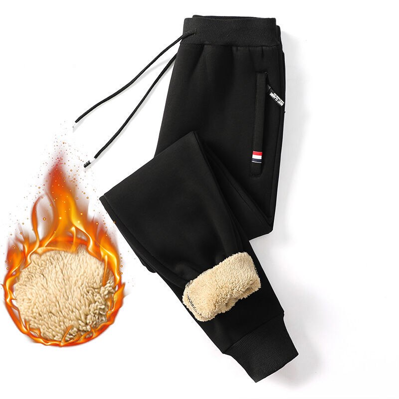 Men's Thermal Fleece-Lined Joggers Winter Sweatpants with Drawstring Elastic Waist for Cold Weather Outdoor Sports Casual Wear