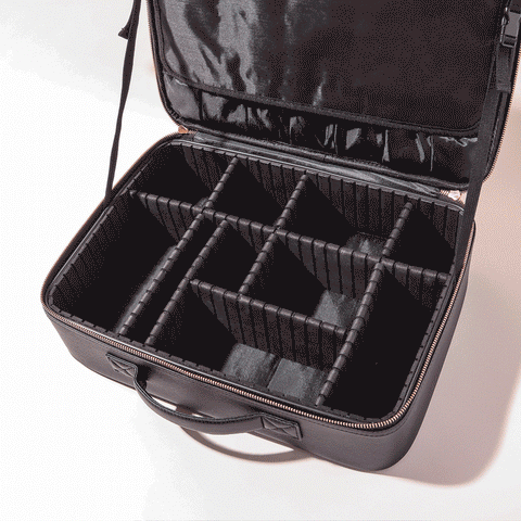 AURAMIR – Neceser de maquillaje portátil con espejo LED y brillo ajustable para viajes y uso diario