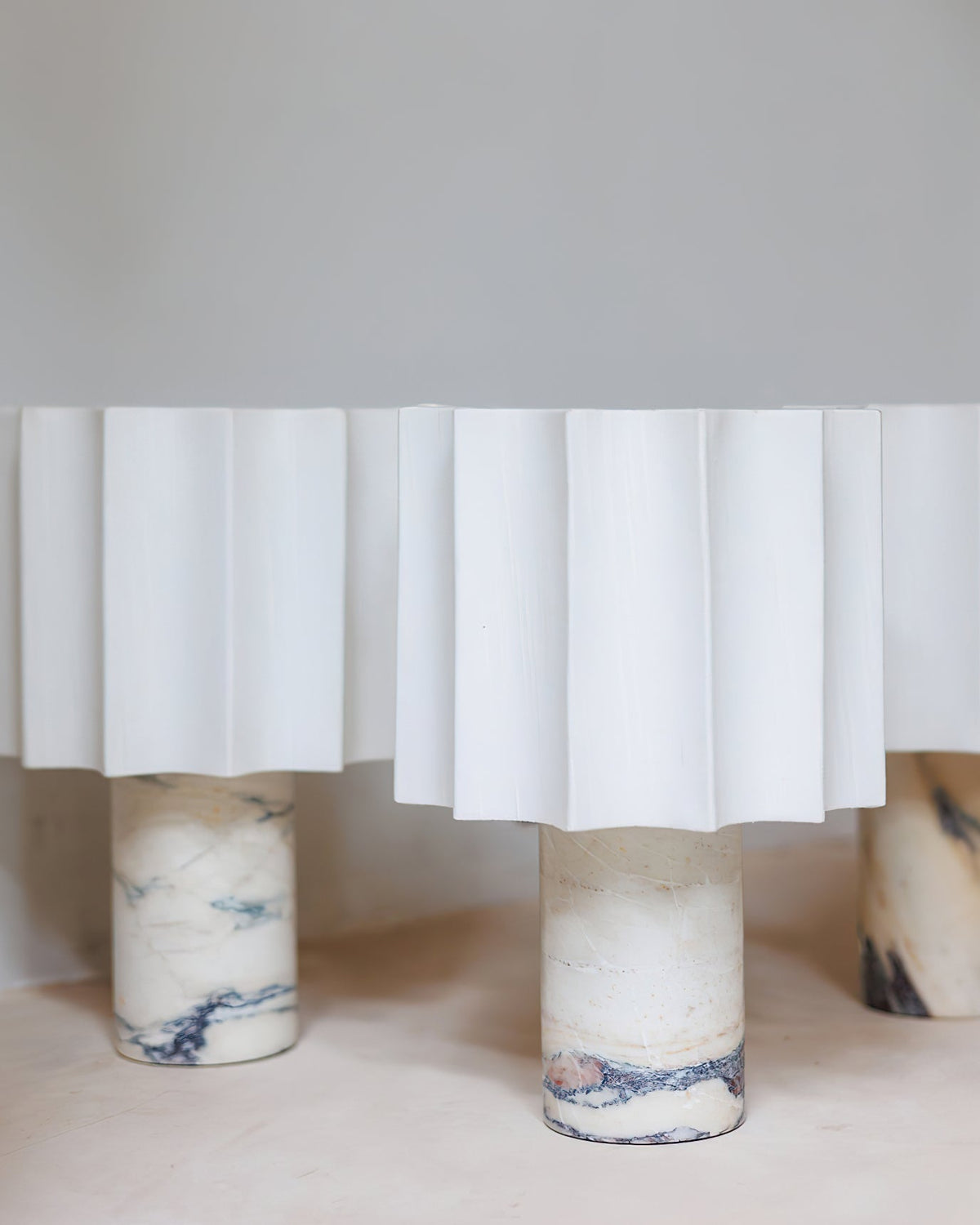 Cordless Marble Accent Lamp with Rechargeable Battery 11-Inch Tall White Beige Fabric Shade LED Desk Light for Bedroom Office Nightstand Por