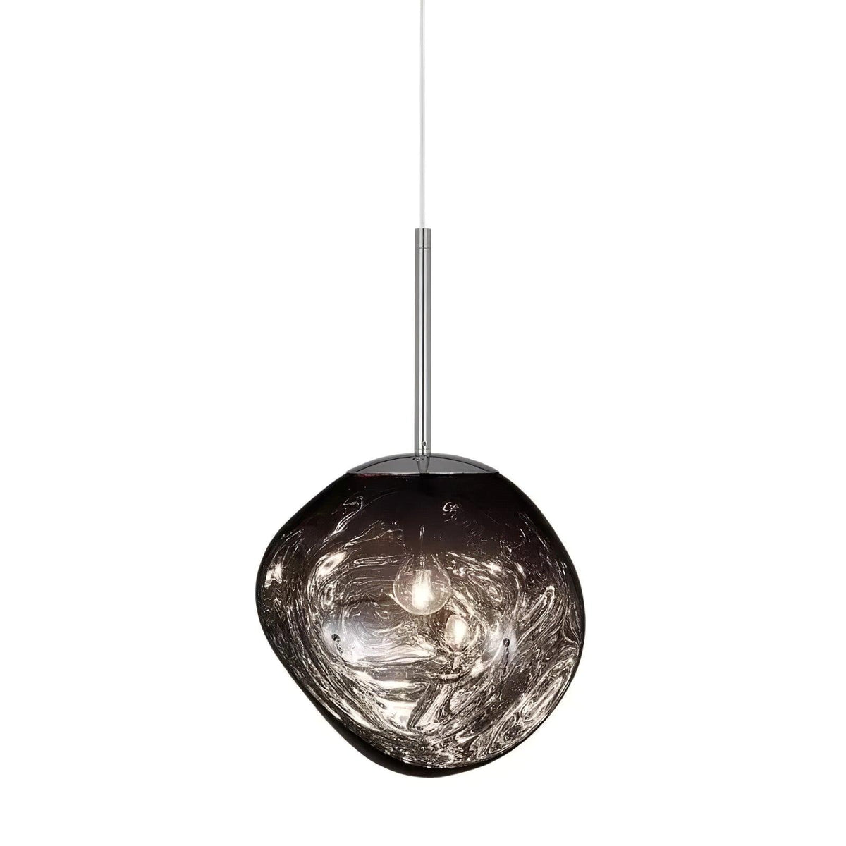 Hanging Dome Shade with Reflective Finish – Adjustable Drop Fixture for Kitchen Island, Dining Room, Bedroom – Metal Construction with E26 S