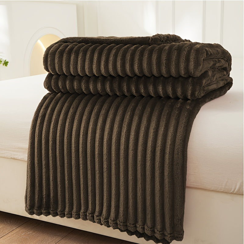 Luxury Soft Plush Rib Blanket – Warm and Stylish for Sofa and Bed