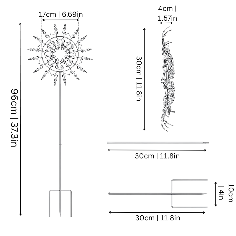 Kinetic Wind Spinner Garden Sculpture Dual-Motion Outdoor Metal Yard Art for Patio, Lawn & Garden Decor