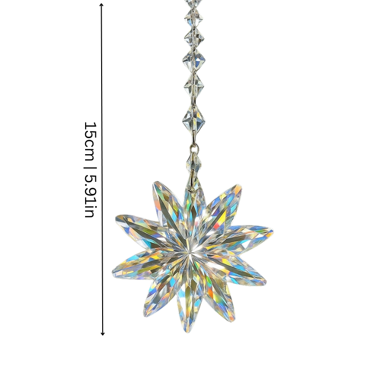 Hanging Crystal Rainbow Prism Suncatcher for Window Light Display – Clear Faceted Ornament Decoration for Home, Garden & Patio