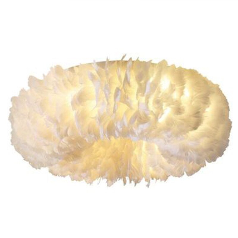 Feathered Flush Mount LED Ceiling Light 40W for Bedroom Living Room Modern Layered Design Soft Warm White Indoor Lighting