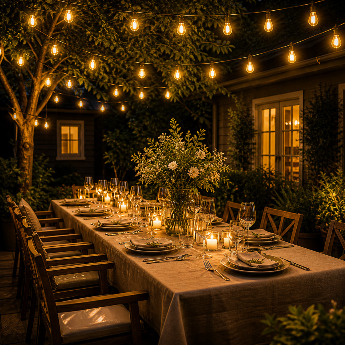 Solar-Powered Outdoor String Lights with Edison Bulbs for Camping, Patio & Garden – 33 ft Waterproof LED Decor