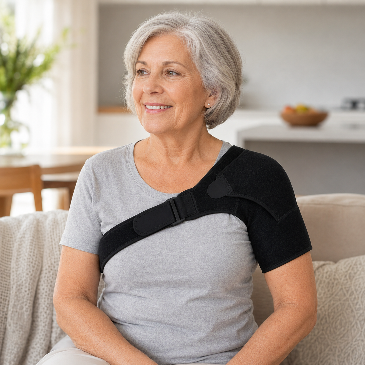 Adjustable Shoulder Compression Brace for Pain Relief & Stability – Men & Women – Left or Right Arm Support Wrap