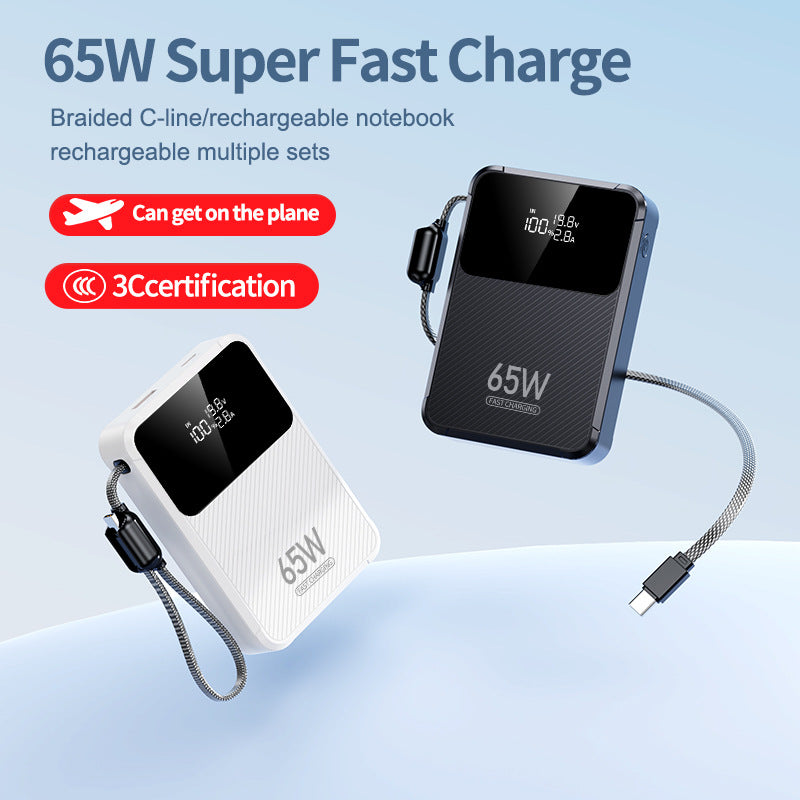 Power Bank | Cargador portátil de 65W con carga rápida inteligente y pantalla digital | Compatibilidad con múltiples dispositivos para energía dondequiera que vayas