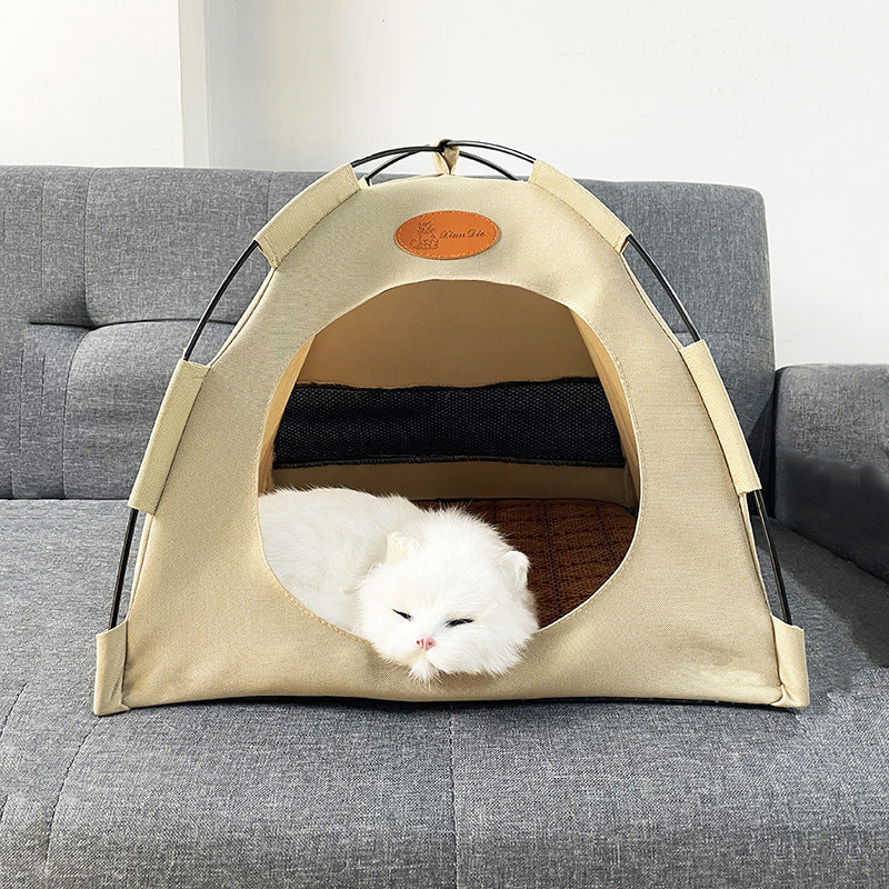 Tienda de campaña acogedora para gatos | Tienda portátil para gatos con alfombrilla refrescante y diseño transpirable para una comodidad máxima