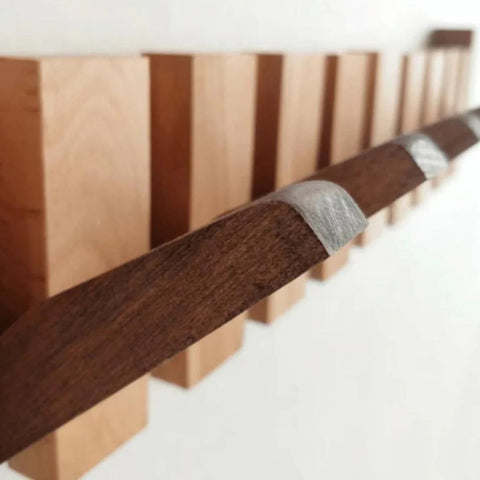 Piano Wall Mounted Coat Rack - Foldable Wooden Hooks, Space-Saving Design