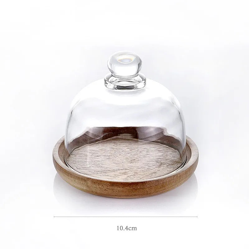 Glass Canister Set with Acacia Wood Lid for Kitchen Countertop Storage Dry Goods Snacks Pantry Organization