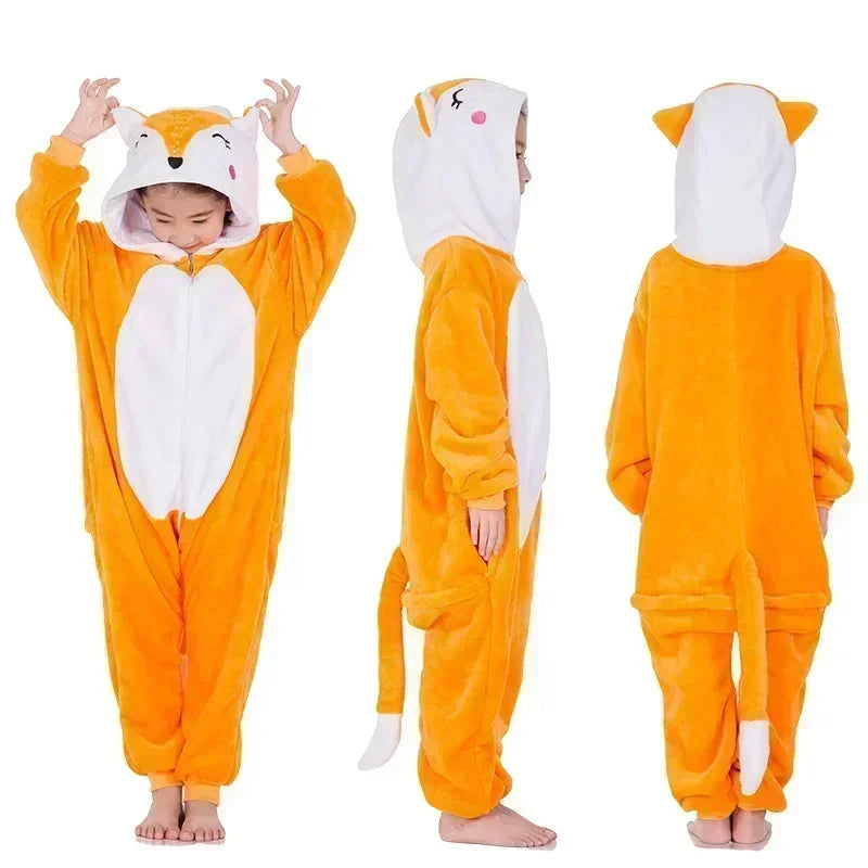 Mono de unicornio con capucha para niña, pijama de forro polar, disfraz de arcoíris para estar en casa, pijama de una pieza cálido, ropa de dormir de invierno para niños